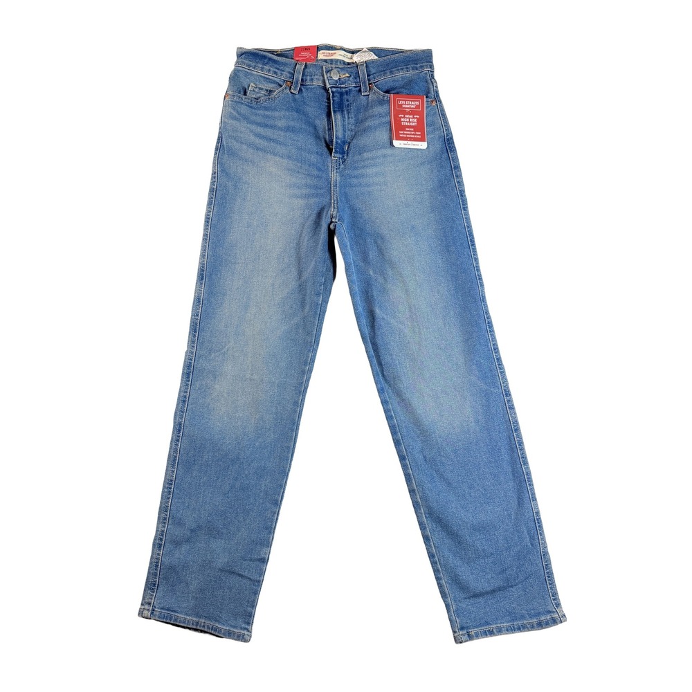 Levi Strauss Signature High Rise Straight Jeans Women Size 2 W26 Medium Wash NWT